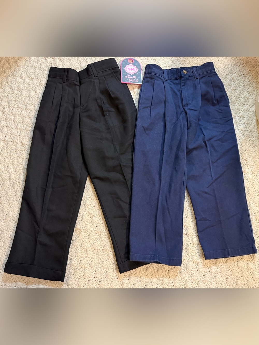 George Kids Formal Pants Set in Black and Navy